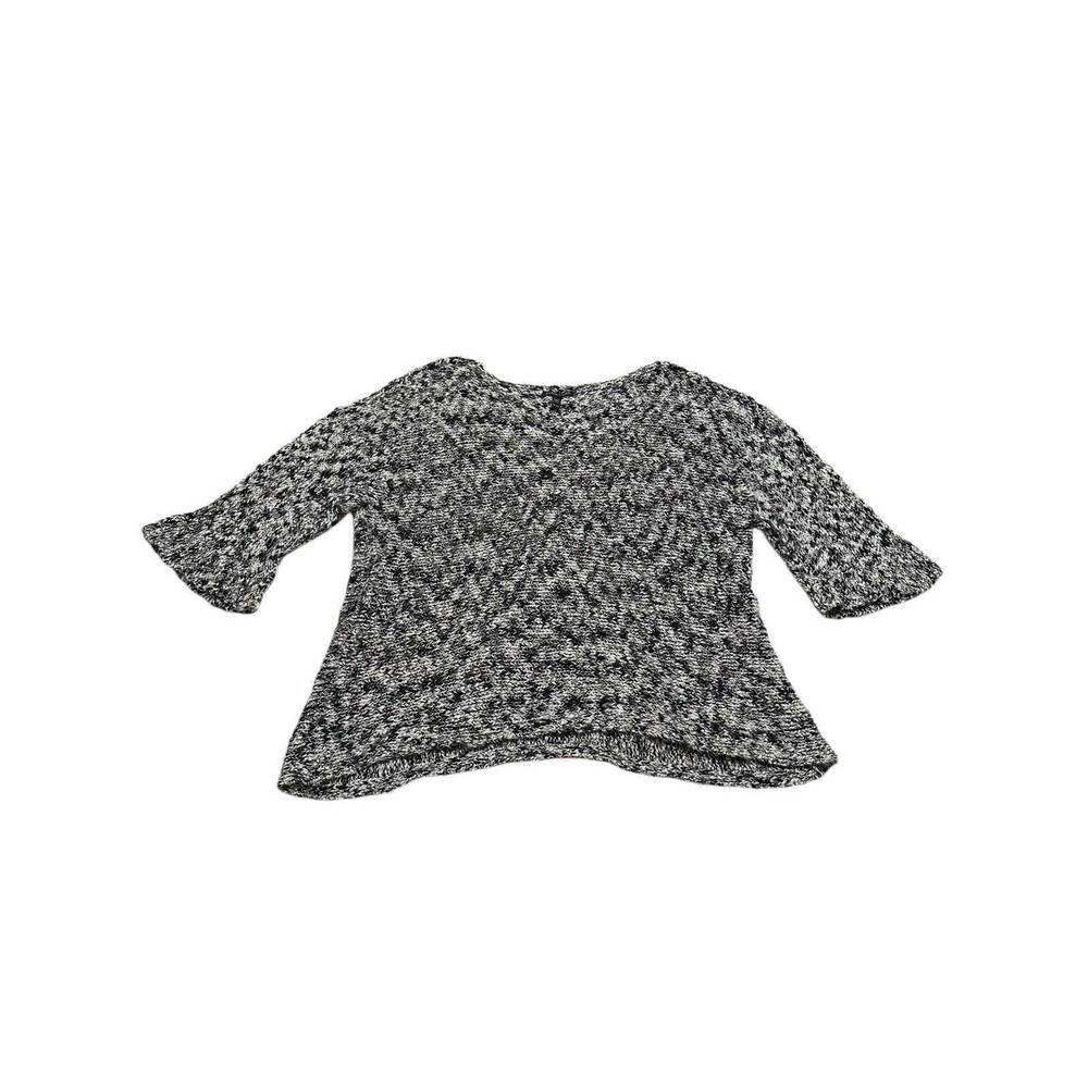 Eileen Fisher Size XL Brown Black White Marled 3/4 Bell Sleeve Sweater #W13-3